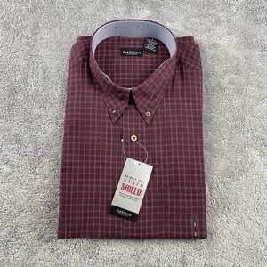 Van Heusen Dress Shirt Mens Large 16-16.5 Red Wrinkle Free Strain Shield NWT